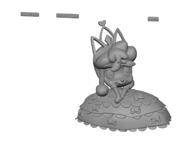 3D model for Crowned Princess in Pink Dress