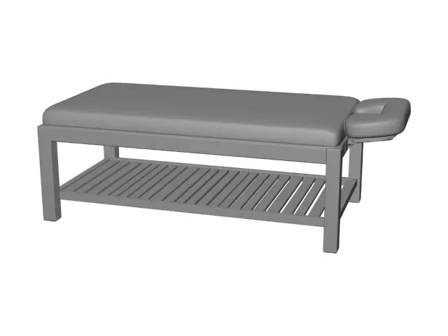 3D model for White Cushioned Wooden Bench