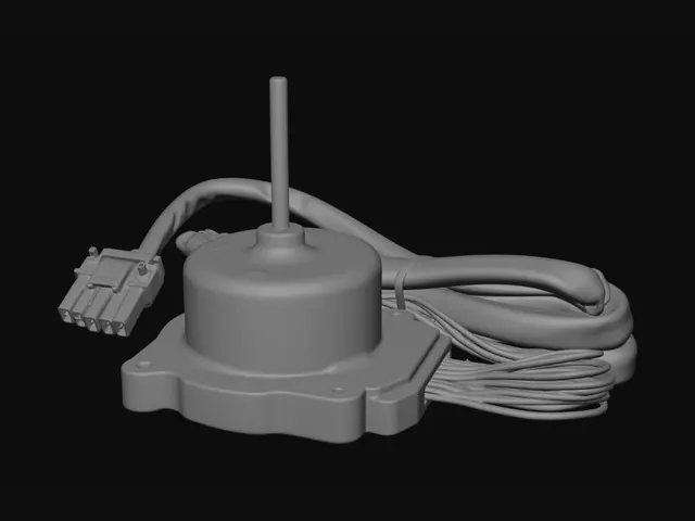 3D model for DC motor with shaft and wiring harness