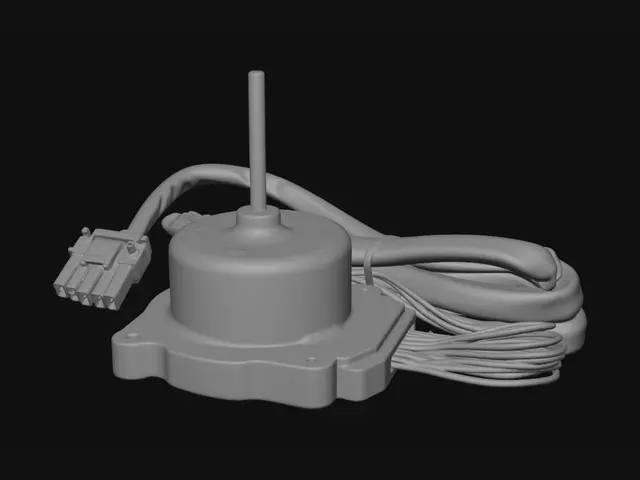 3D model for DC motor with shaft and wiring harness