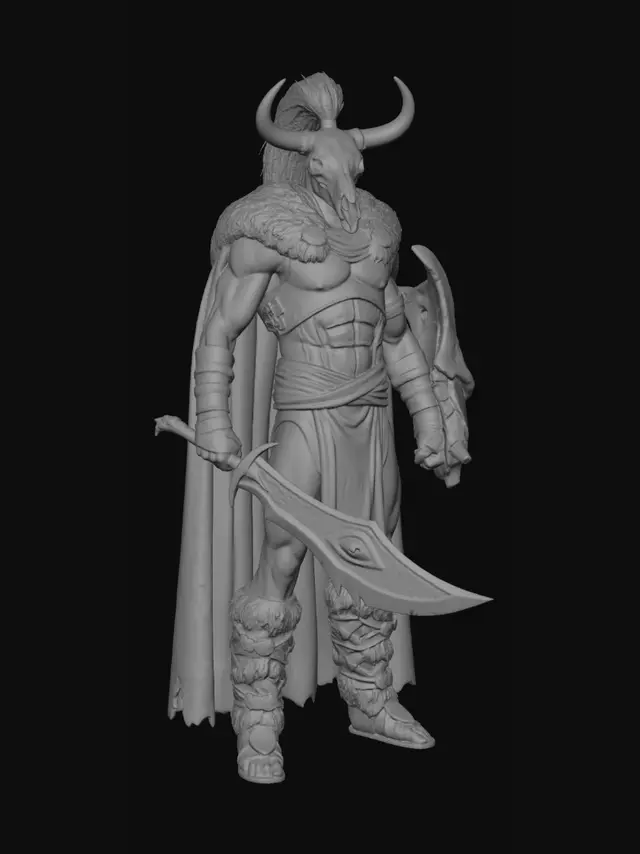 3D model for Crimson Horned Warlord