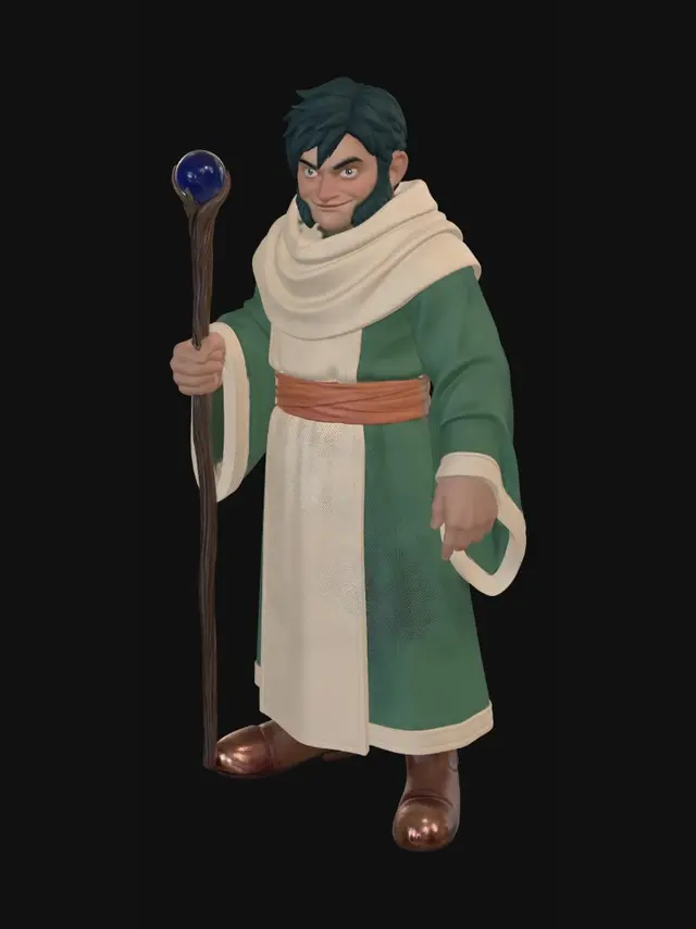 3D model for Verdant Wizard with Crystal Orb