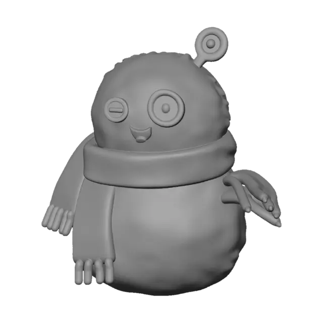 3D model for Winking Snowman with Rainbow Scarf