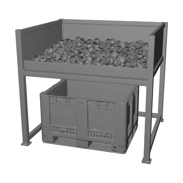 3D model for Industrial Storage Stand with Bin and Crate