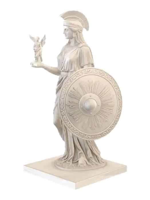 Athena and Nike - Heroine 3D model, vytvořený pomocí AI