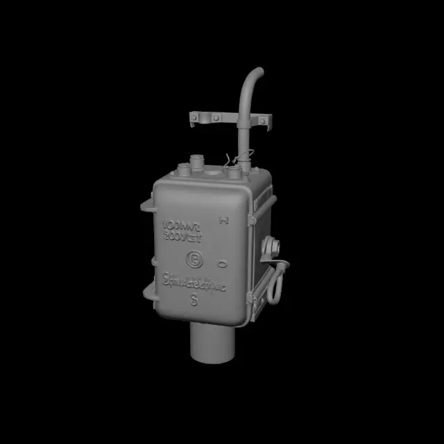3D model for Antique German high‑voltage fuse box