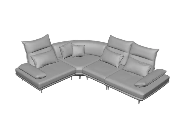 3D model for White Modular Sectional Sofa