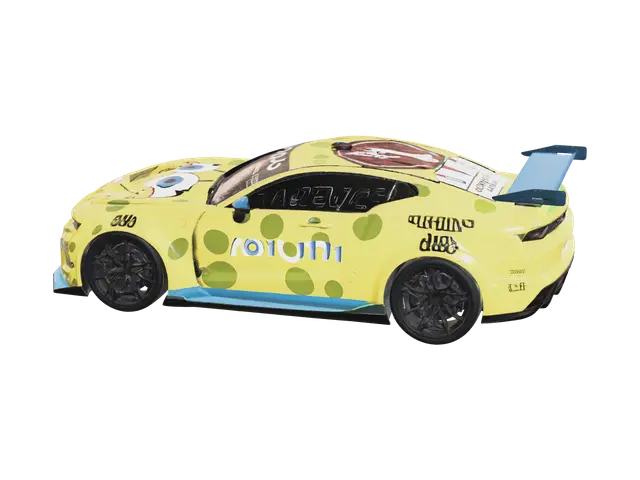Realistic Spongebob Car - Bubble 3D model, vytvořený pomocí AI