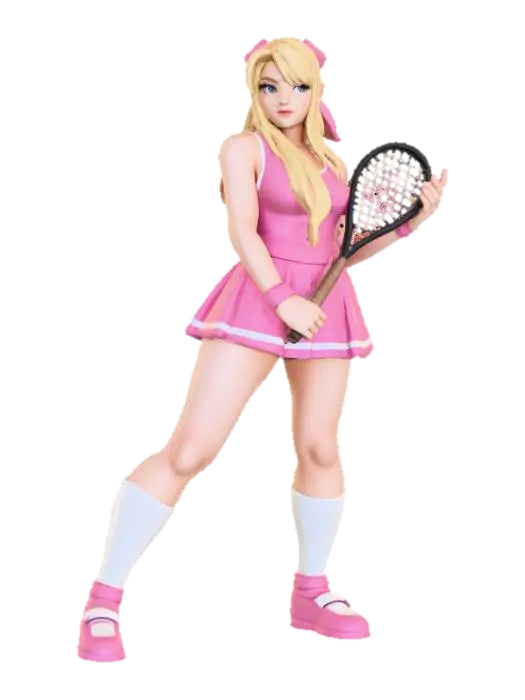 Tennis Player in Pink - Bliss 3D model, vytvořený pomocí AI