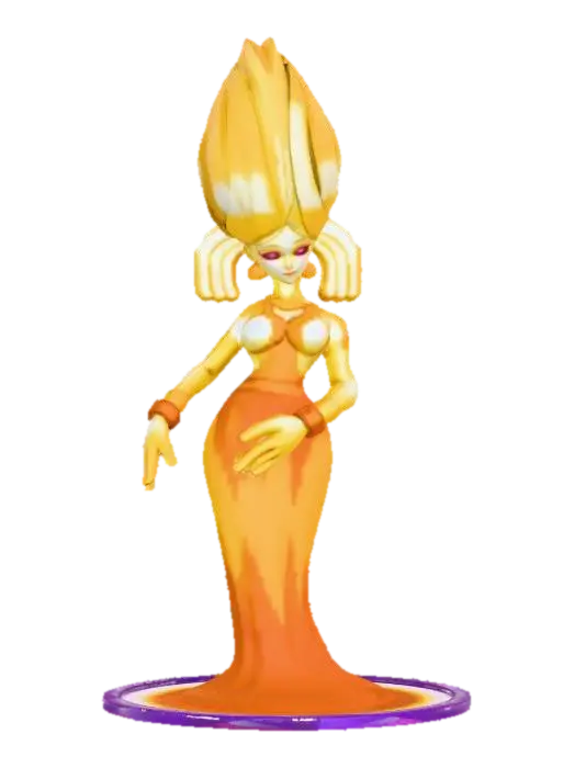 Golden Pixel Diva - Bliss 3D model, vytvořený pomocí AI