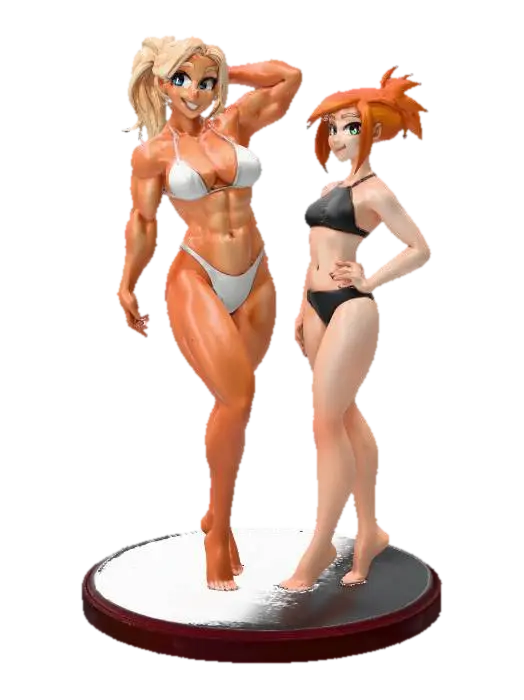 Beach Duo - Summertime 3D model, vytvořený pomocí AI
