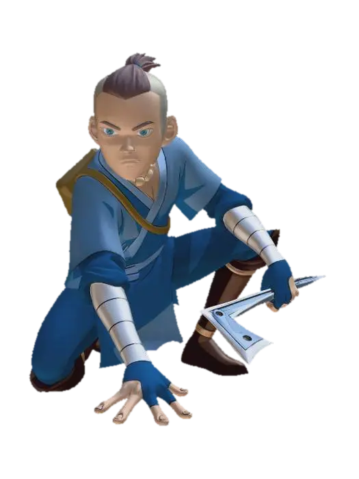 Azure Twin-Axes Warrior 3D model, vytvořený pomocí AI