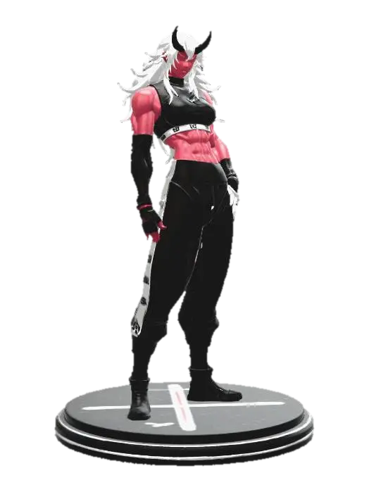 Crimson Vanguard demon girl - Fiend 3D model, vytvořený pomocí AI