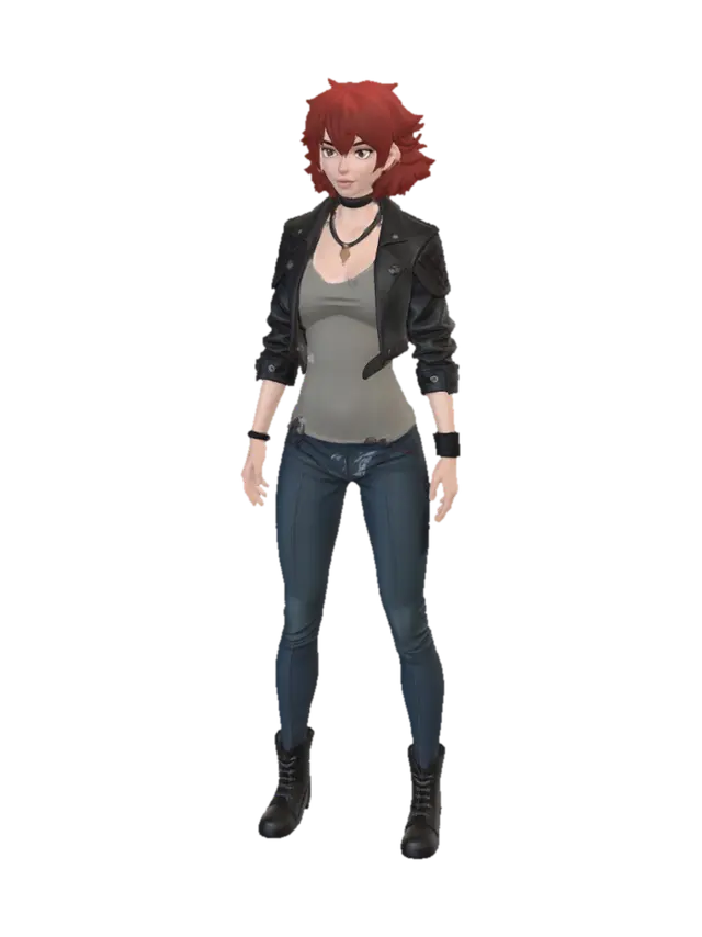 Crimson Rebel - Emotion 3D model, vytvořený pomocí AI