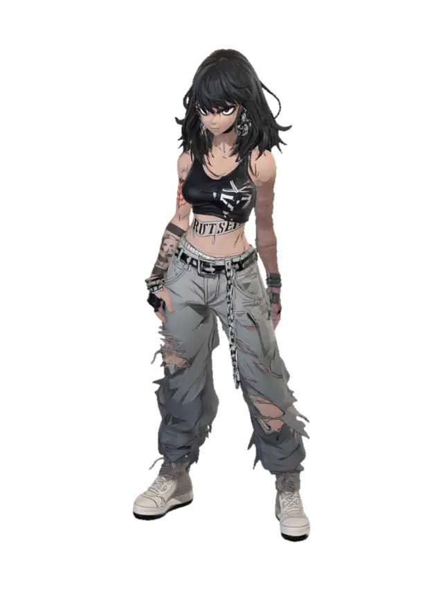 Riot in Ripped Denim - Pulse 3D model, vytvořený pomocí AI