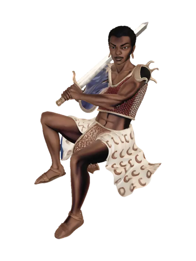 Modèle 3D Cavern Warrior, généré par IA