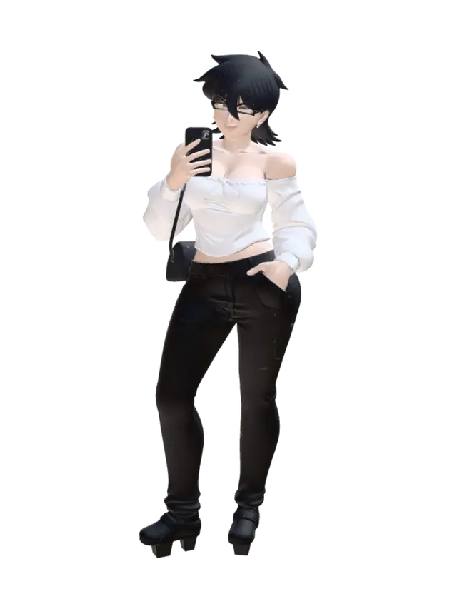 Chic Selfie 3D model, vytvořený pomocí AI