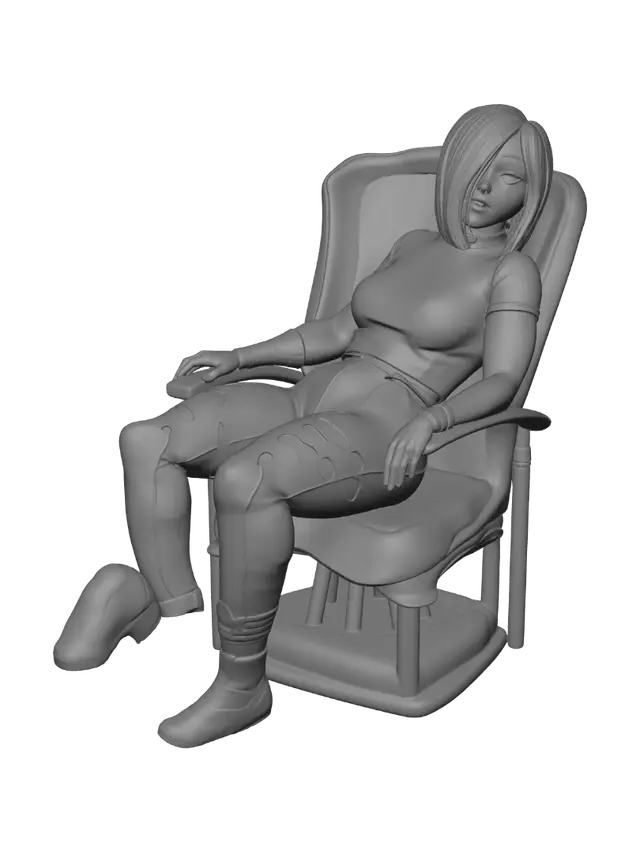 3D model for Blue-Haired Scientist in the Lab