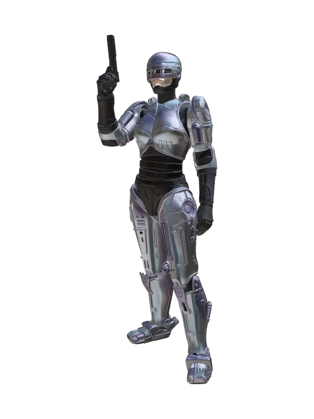 Modello 3D Cyborg Cop- Anne Lewis, generato dall’IA