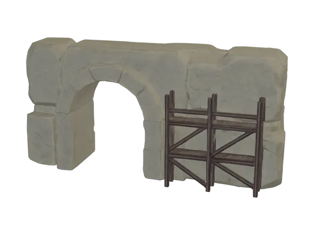 3D model for Stone Arch with Timber Scaffold