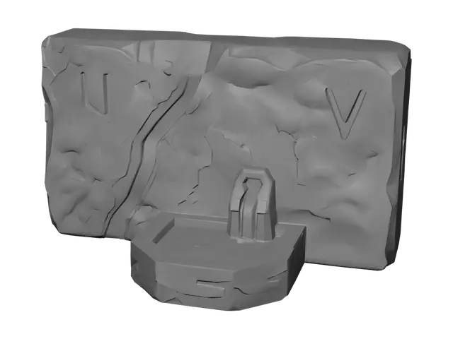 3D model for Stone Block with Locking Slots and Water Basin