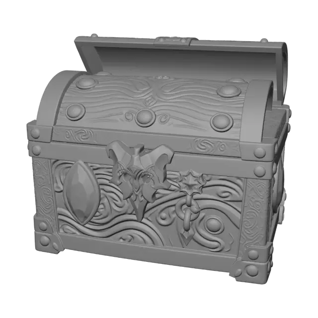 3D model for Treasure Chest
Create an original fantasy treasure chest with reinforced bronze bands, carved wave patterns, glowing blue gemstones, polished wooden texture, decorative metal lock, and an opening lid. Stylized anime fantasy aesthetic. Clean topology, game-ready, 4K PBR materials, Unreal Engine 5 op