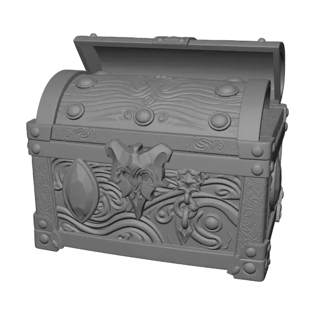 3D model for Treasure Chest
Create an original fantasy treasure chest with reinforced bronze bands, carved wave patterns, glowing blue gemstones, polished wooden texture, decorative metal lock, and an opening lid. Stylized anime fantasy aesthetic. Clean topology, game-ready, 4K PBR materials, Unreal Engine 5 op