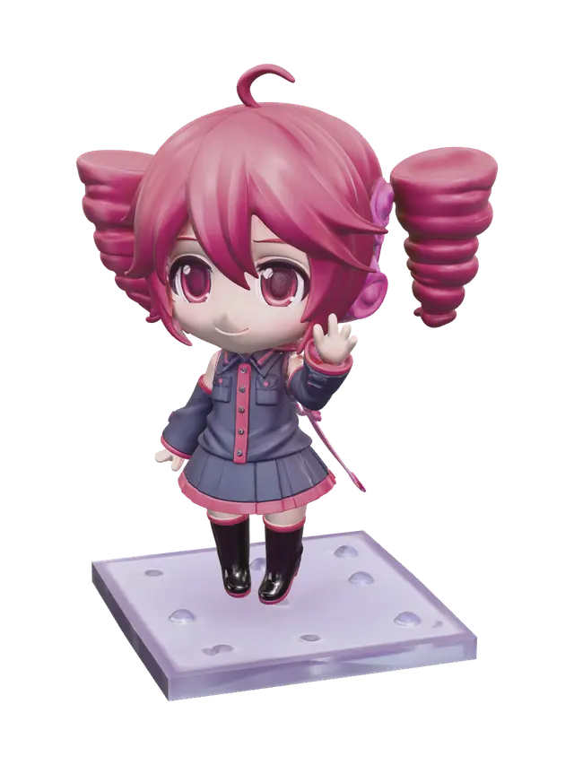Ornate Kasane Teto - Vocaloid 3D model, vytvořený pomocí AI