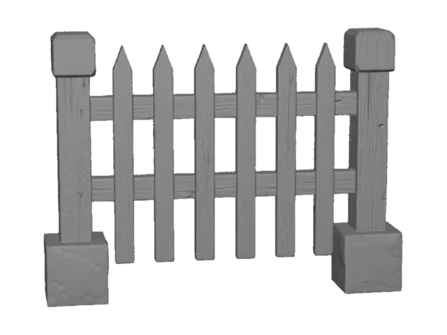 3D model for Wooden Picket Fence