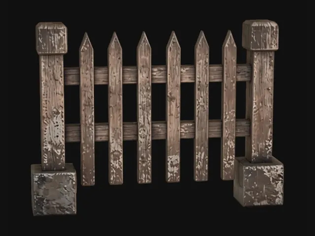 3D model for Wooden Picket Fence