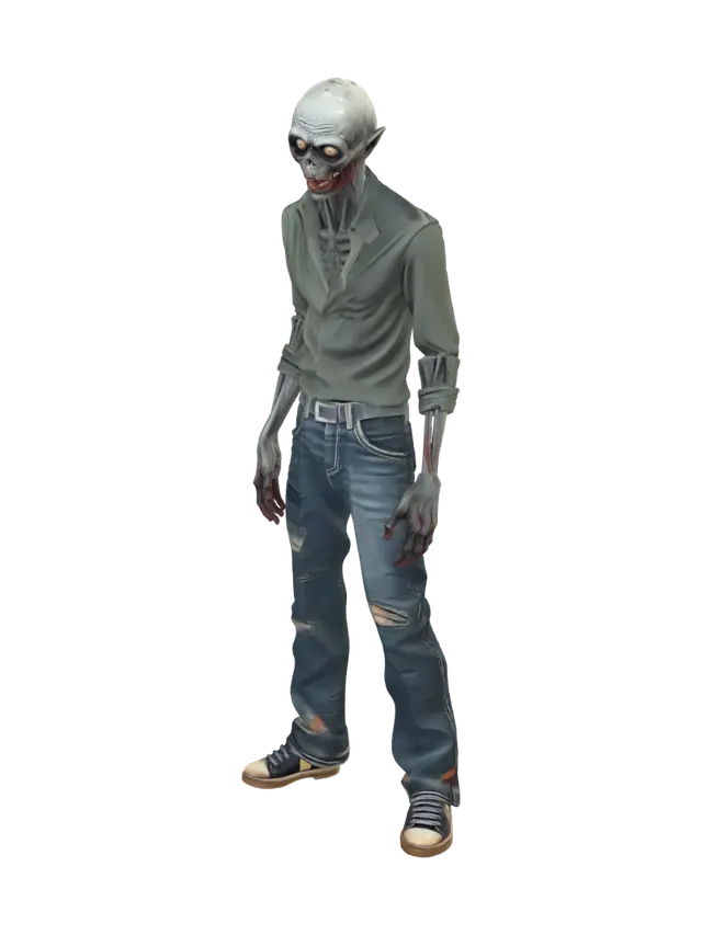 3D model for a zombie wearing regular outfit