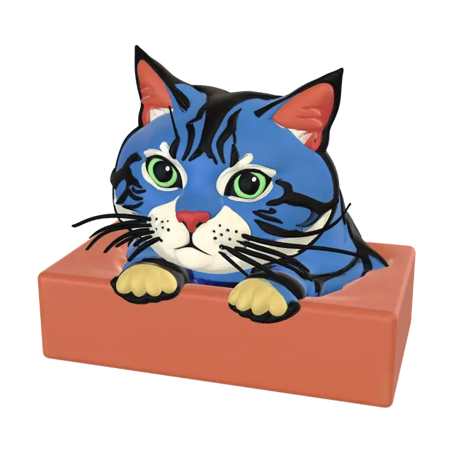 3D model for Emerald-Eyed Blue Cat