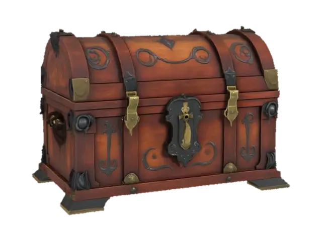 elegant bloodborne 18th century pirate chest with moulding - Colonial 3D model, vytvořený pomocí AI