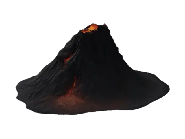 a empty tall black volcano without lava and magma-3D-modell, genererad av AI