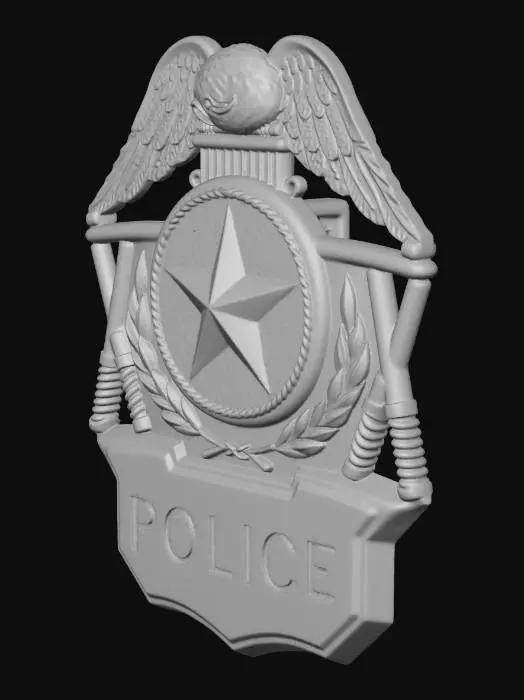 3D model for Golden Police Badge Emblem