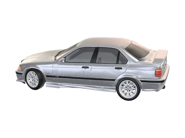 BMW E36 3D model, vytvořený pomocí AI