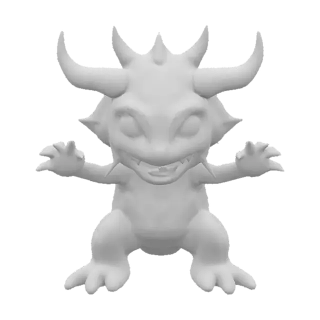 3D model for Godly storm larva wild and menacing, incomplete, evolving to a beast from it's former body. Realistic monstrosity on a fallen tree trunk with visible claw marks