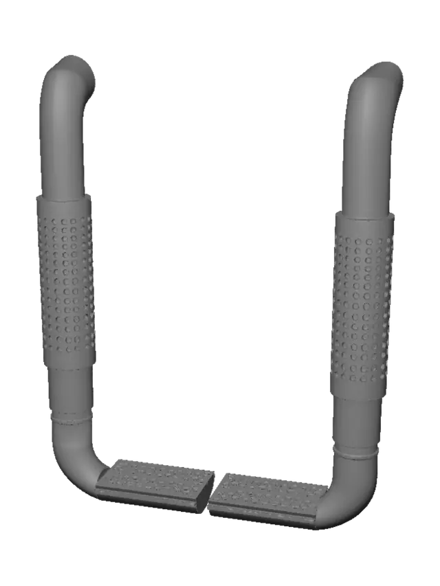 3D model for Double U-Bend Chrome Pipes