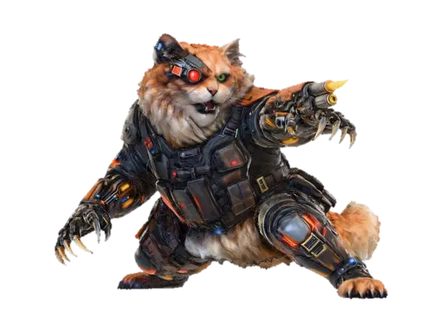 Cyber Pounce Cat - Catlike 3D model, vytvořený pomocí AI