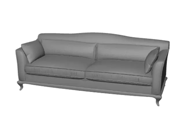 3D model for Beige Upholstered Sofa