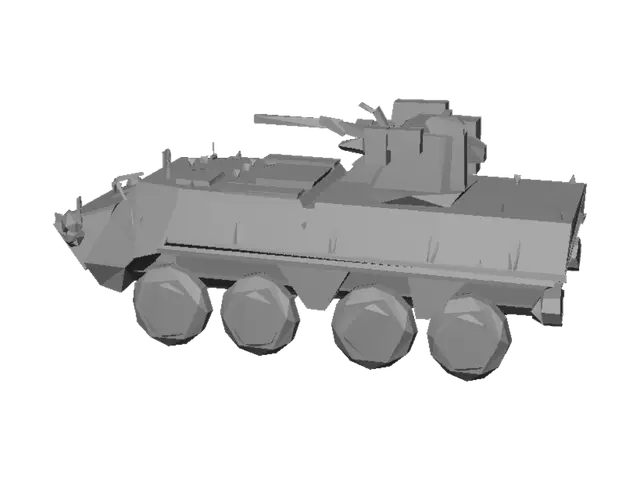 3D model for Turreted Six-Wheel Armored Vehicle