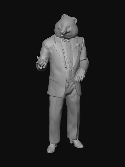 3D model for Dapper Canine in a Tuxedo