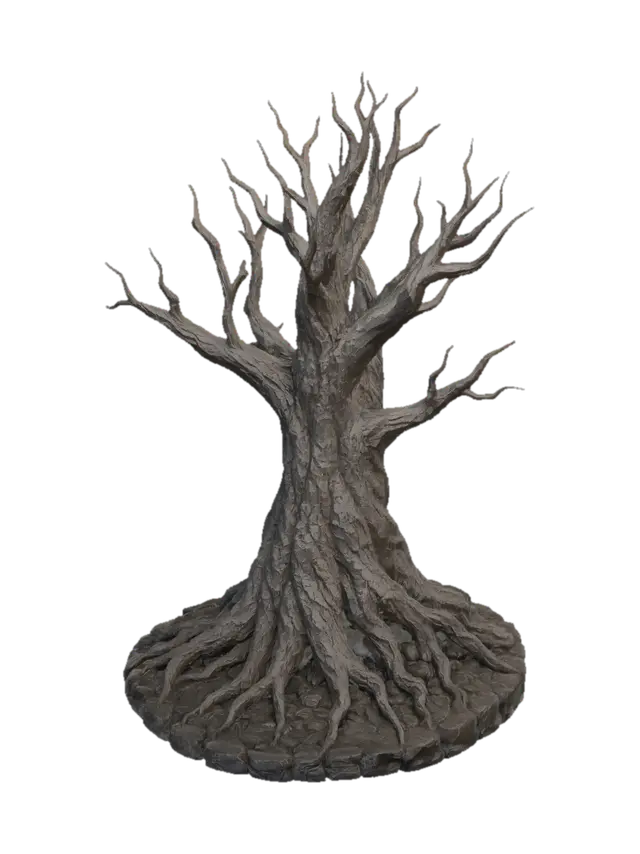 Oak Tree 3D Print Model - Bark 3D model, vytvořený pomocí AI