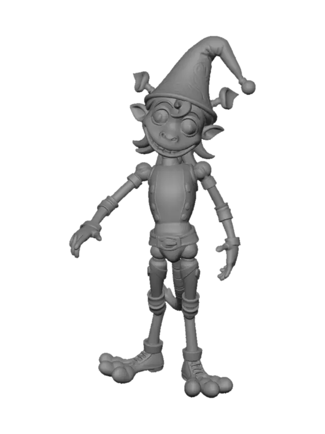 3D model for An articulated Jax from the amazing digital circus, articulate his neck, arm and leg joints.
