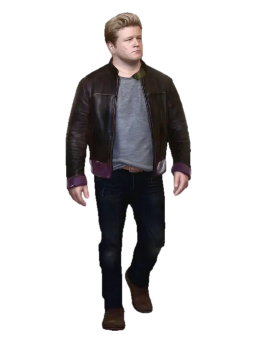 3D model for Casual Brown Leather Jacket Look