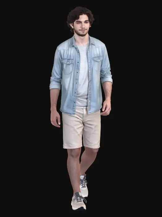 3D model for Casual Denim Layered Look