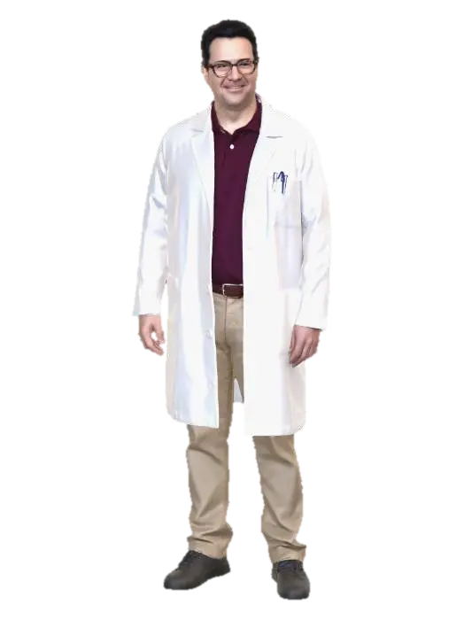 Portrait of a Doctor in a White Lab Coat 3D model, vytvořený pomocí AI