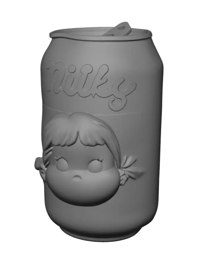 3D model for Milky Red Can with Cute Girl