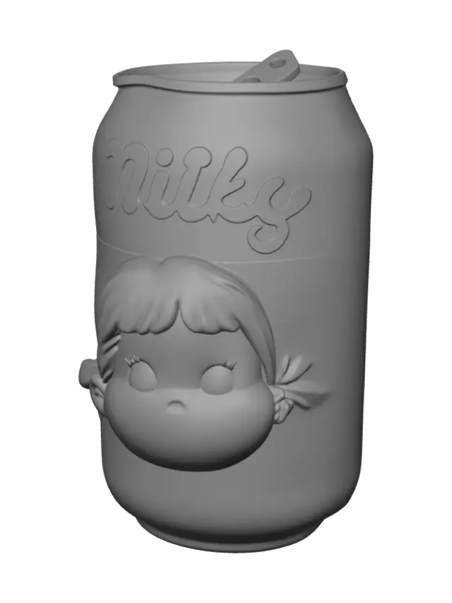 3D model for Milky Red Can with Cute Girl