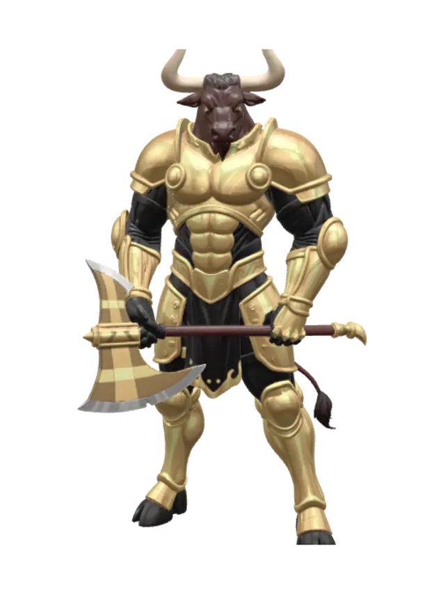 3D model for Golden Minotaur Knight